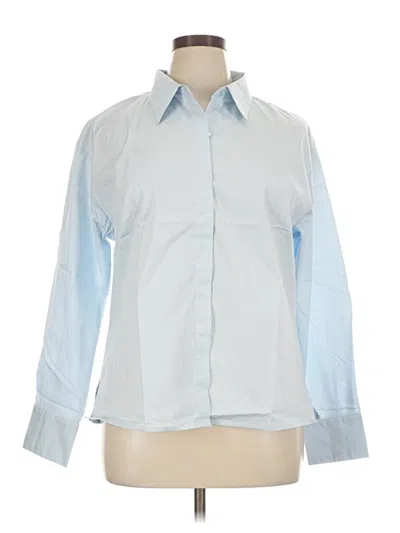 Pre-owned Kut From The Kloth Long Sleeve Button Down Shirt In Blue
