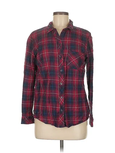 Pre-owned Kut From The Kloth Long Sleeve Button Down Shirt In Burgundy