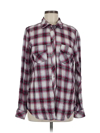 Pre-owned Kut From The Kloth Long Sleeve Button Down Shirt In Burgundy