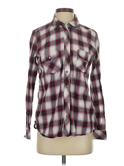 Pre-owned Kut From The Kloth Long Sleeve Button Down Shirt In Burgundy