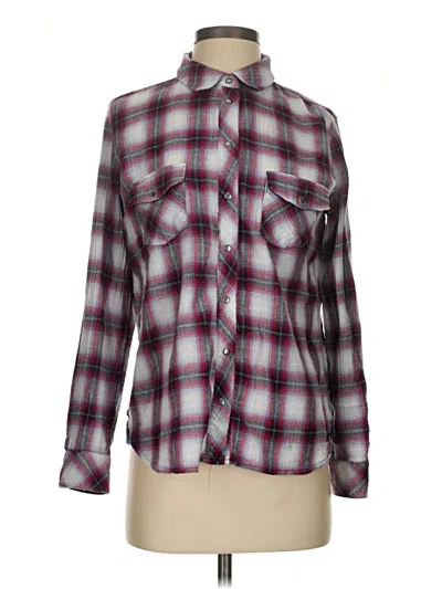 Pre-owned Kut From The Kloth Long Sleeve Button Down Shirt In Burgundy