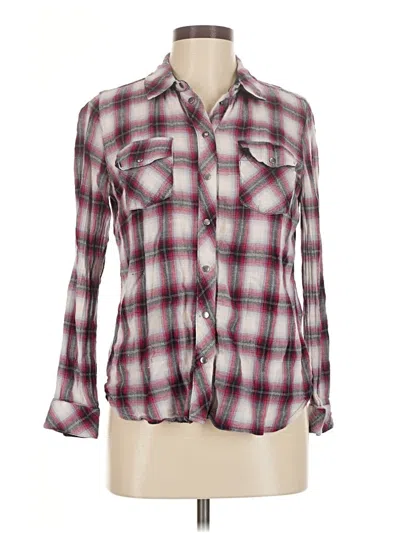 Pre-owned Kut From The Kloth Long Sleeve Button Down Shirt In Burgundy