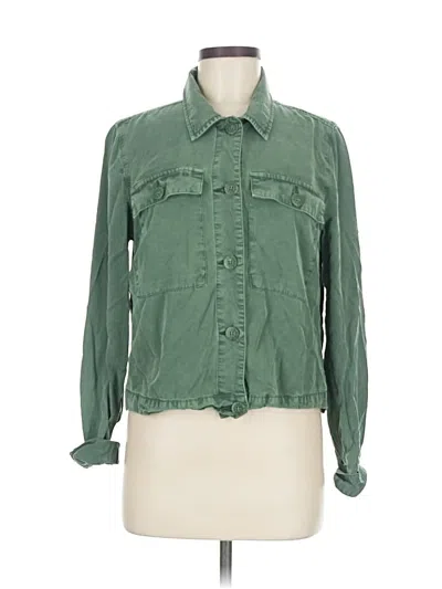 Pre-owned Kut From The Kloth Long Sleeve Button Down Shirt In Green