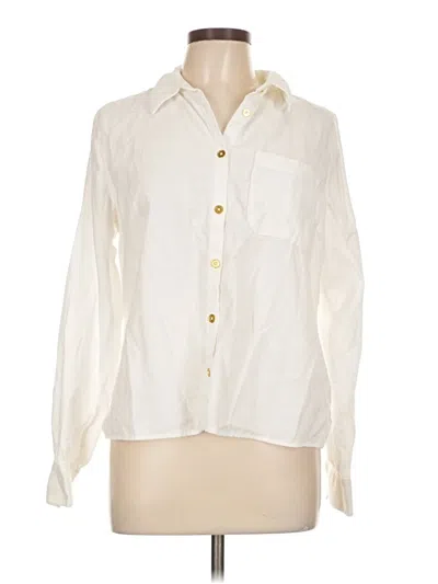 Pre-owned Kut From The Kloth Long Sleeve Button Down Shirt In White