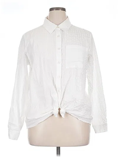 Pre-owned Kut From The Kloth Long Sleeve Button Down Shirt In White