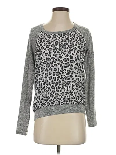 Pre-owned Kut From The Kloth Long Sleeve Top Gray Crew Neck Tops
