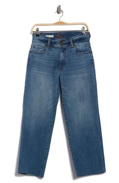 Kut From The Kloth Lucy Raw Hem Low Rise Crop Wide Leg Jeans In Red