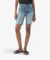 Kut From The Kloth Margot High Waist Cutoff Denim Bermuda Shorts In Multi
