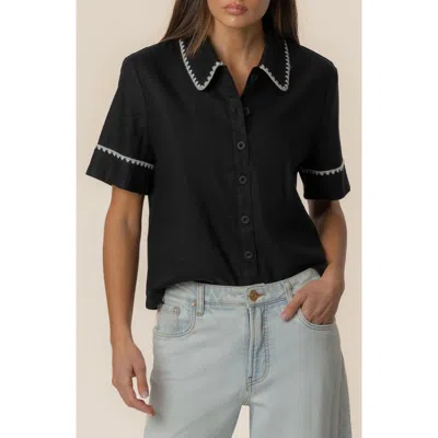 Kut From The Kloth Marisol Linen Blend Button-up Shirt In Multi