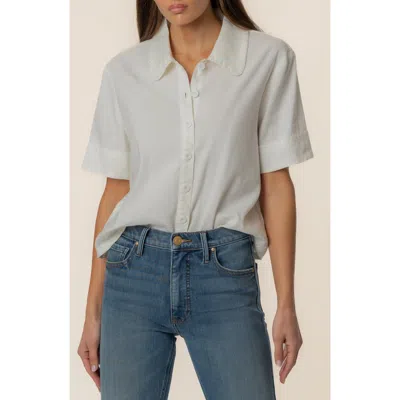 Kut From The Kloth Marisol Linen Blend Button-up Shirt In White