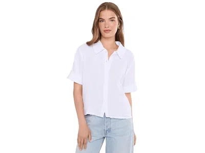 Kut From The Kloth Marisol Linen Button Front Top Women's Clothing White: Sm