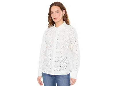 Kut From The Kloth Marissa Eyelet Button-down Women's Clothing White: Xl