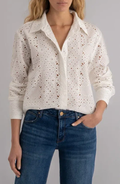 Kut From The Kloth Marissa Eyelet Button-up Shirt In Neutral