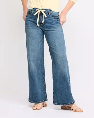 Kut From The Kloth Maya High Rise Wide Leg Drawcord Jeans In Protect Wash In Blue