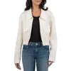 Kut From The Kloth Meadow Zip Crop Denim Jacket In Pearl