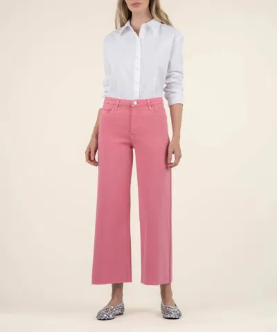 KUT FROM THE KLOTH MED HIGH RISE WIDE LEG JEAN IN ROUGE