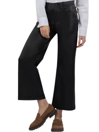 Kut From The Kloth Meg Coated High Rise Wide Leg Pants In Black