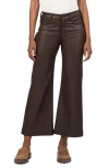 Kut From The Kloth Meg Coated High Waist Wide Leg Jeans In Brown