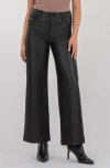 Kut From The Kloth Meg Coated Mid Rise Wide Leg Jeans In Black