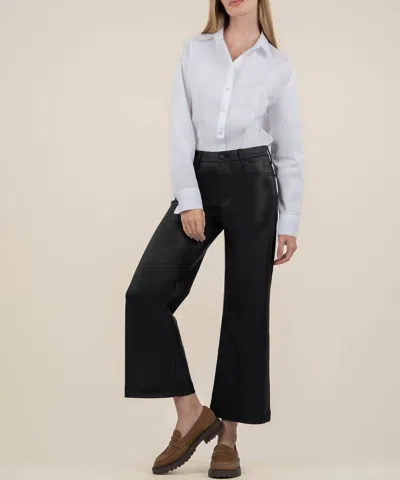 Kut From The Kloth Meg Coated Wide Leg Jeans In Black