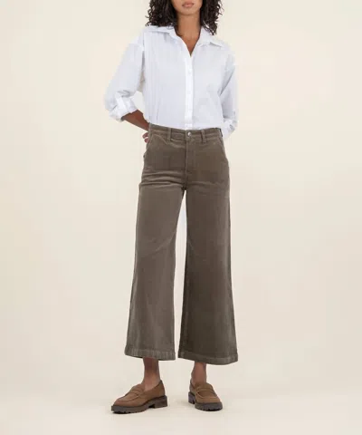 Kut From The Kloth Meg Corduroy Wide Leg In Olive In Green