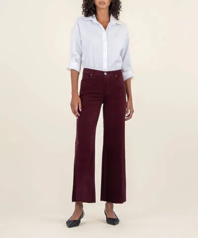 KUT FROM THE KLOTH MEG CORDUROY WIDE LEG JEANS IN DARK PLUM