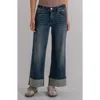 Kut From The Kloth Meg Cuffed High Waist Wide Leg Jeans In Blue