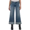Kut From The Kloth Meg Cuffed Mid Rise Wide Leg Jeans In Blue