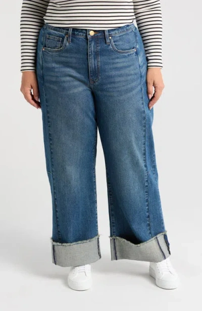 Kut From The Kloth Meg Cuffed Wide Leg Jeans In Commitment