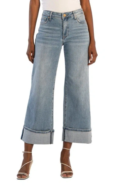 Kut From The Kloth Meg Fab Ab Cuff High Waist Wide Leg Jeans In Charming