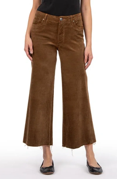 Kut From The Kloth Meg Fab Ab High Waist Ankle Wide Leg Pants In Brunette