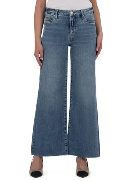 KUT FROM THE KLOTH KUT FROM THE KLOTH MEG FAB AB HIGH WAIST RAW HEM ANKLE WIDE LEG JEANS