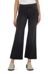 Kut From The Kloth Meg Fab Ab High Waist Raw Hem Ankle Wide Leg Jeans In Black