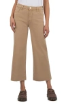Kut From The Kloth Meg High Waist Slash Ankle Wide Leg Jeans In Biscotti