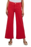 Kut From The Kloth Meg Fab Ab Raw Hem High Waist Ankle Wide Leg Jeans In Cherry