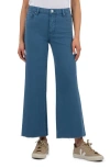 Kut From The Kloth Meg Fab Ab High Waist Raw Hem Wide Leg Jeans (petite) In Marine