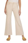 Kut From The Kloth Meg Fab Ab Raw Hem High Waist Ankle Wide Leg Jeans In Ecru