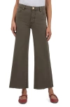 Kut From The Kloth Meg Fab Ab Raw Hem High Waist Wide Leg Jeans In Olive