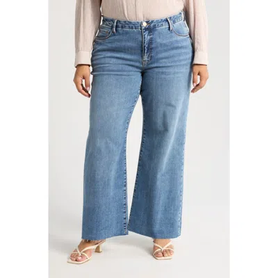 Kut From The Kloth Meg Fab Ab Raw Hem High Waist Wide Leg Jeans In Optimism