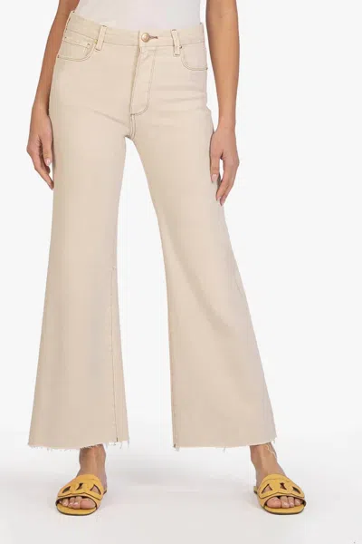 Kut From The Kloth Meg Fab Ab Wide Leg Jeans In Ecru In Neutral