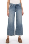 Kut From The Kloth Meg Frayed High Waist Ankle Wide Leg Jeans In Defiant