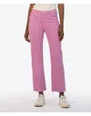 Kut From The Kloth Meg High Rise Fab Ab Raw Hem Jeans In Peony Pink In Multi
