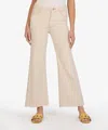 Kut From The Kloth Meg Fab Ab Raw Hem High Waist Ankle Wide Leg Jeans In Beige