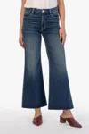 Kut From The Kloth Meg High Rise Fab Ab Wide Leg Jeans In Yielded Dark Base Wash