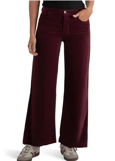Kut From The Kloth Meg High Rise Fine Wale Corduroy Pants In Dark Plum In Burgundy