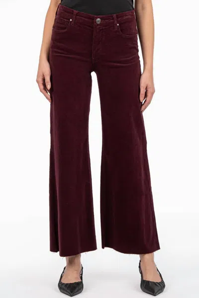 Kut From The Kloth Meg High Rise Mini Cord Jeans In Dark Plum In Multi