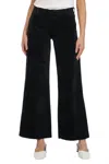 Kut From The Kloth Meg High Rise Velveteen Wide Leg Trousers In Black In Black