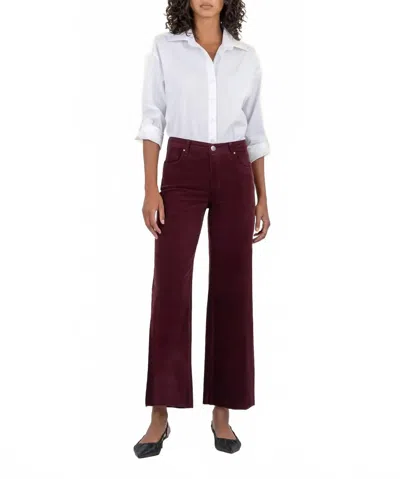 Kut From The Kloth Meg High Rise Wide Leg Corduroy Jeans In Dark Plum In Red