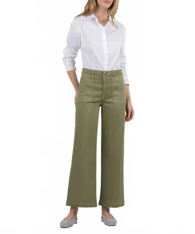 Kut From The Kloth Meg High Rise Wide Leg In Basil In Green