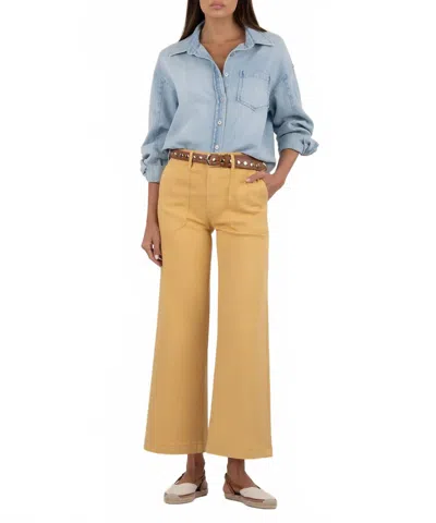 Kut From The Kloth Meg High Rise Wide Leg In Dandelion Yellow In Blue